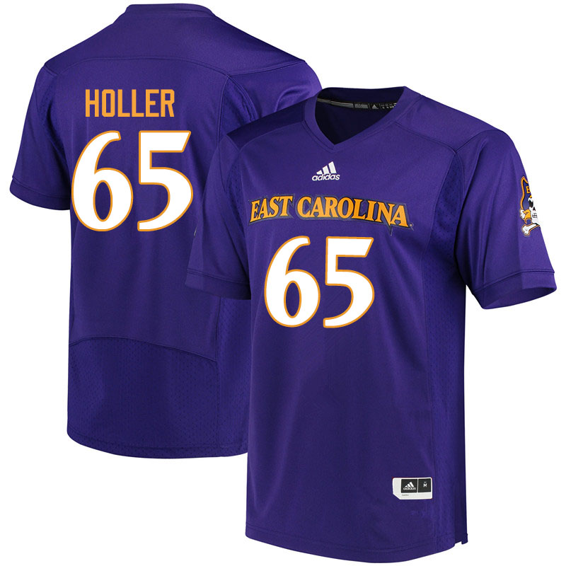 Men #65 Trent Holler ECU Pirates College Football Jerseys Sale-Purple